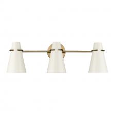  2122-BA3 MBS-GE - Reeva 3 Light Bath Vanity in Modern Brass with Glossy Ecru Shade